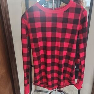 SO Red and Black Plaid Long Sleeve Tee